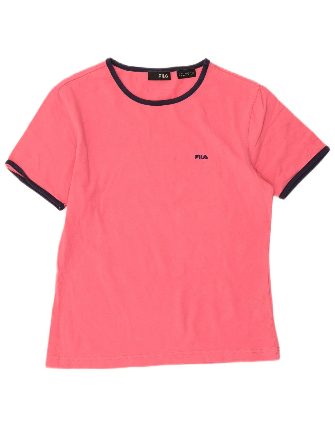 FILA Damen T-Shirt Top UK 12 Mittelrosa Baumwolle