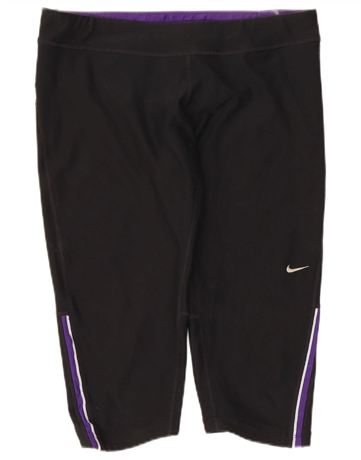 Nike Damen Dri Fit Bermuda Sportshorts UK 14 Large Schwarz Polyester