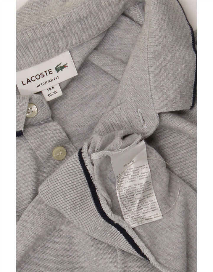 Lacoste Herren-Poloshirt mit normaler Passform, Größe 6 XL, graue Baumwolle