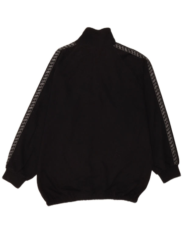 Asics Mens Loose Fit Graphic Zip Neck Sweatshirt Jumper Small Black Cotton