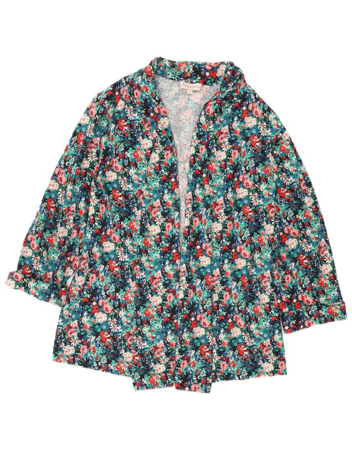 MONSOON Offene Damen-Blazerjacke, Größe M, mehrfarbig, Blumenmuster, UK 14