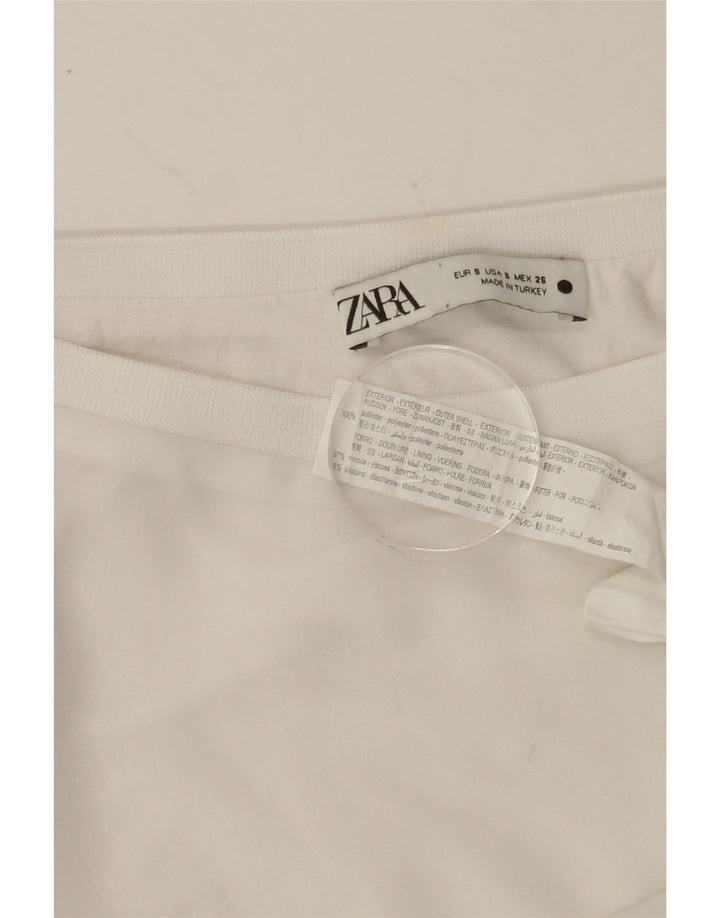 ZARA Womens Long Sleeve Blouse Top UK 14 Medium White Polyester Vintage Zara and Second-Hand Zara from Messina Hembry 