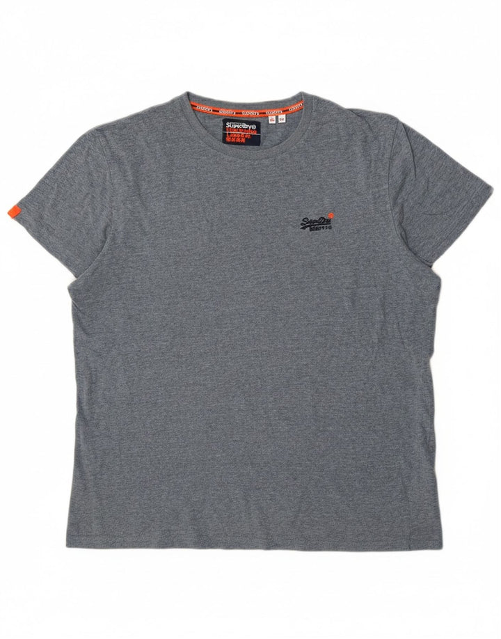 SUPERDRY Mens T-Shirt Top 2XL Blue Cotton