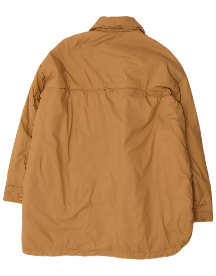 Zara Damen Übergroßer gepolsterter Mantel UK 10 Small Beige Polyester