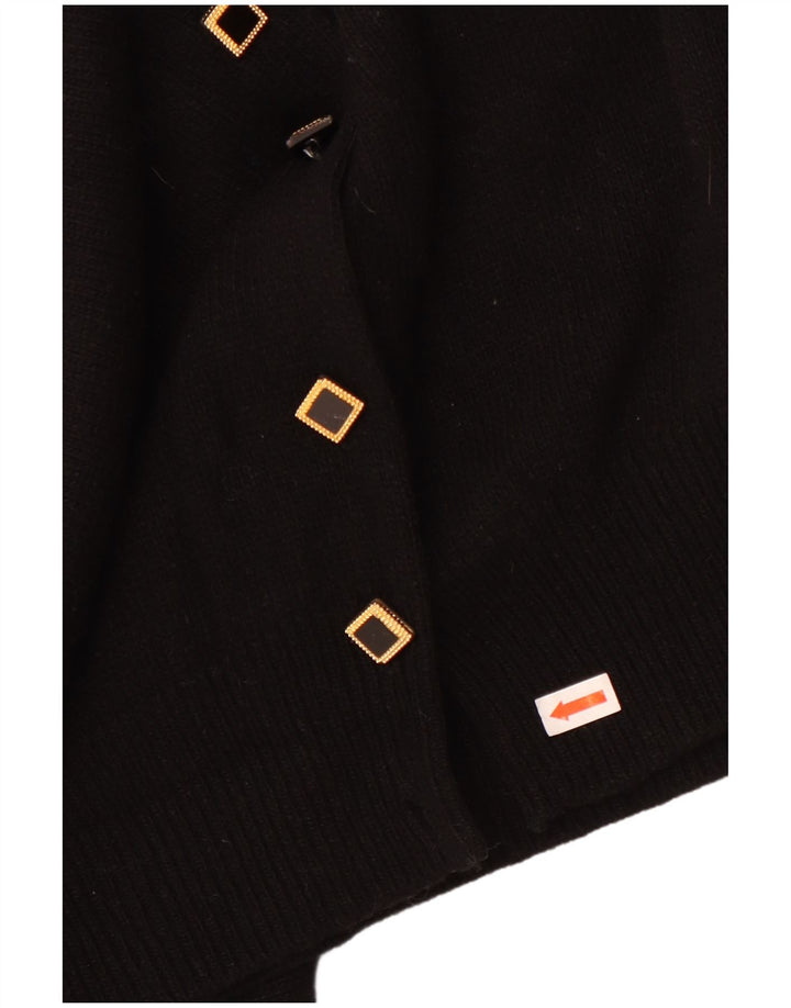 Vintage Damen Cardigan Pullover UK 16 Groß Schwarz