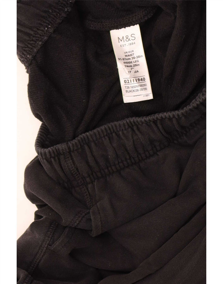 Marks & Spencer Herren-Trainingshose XL, schwarze Baumwolle