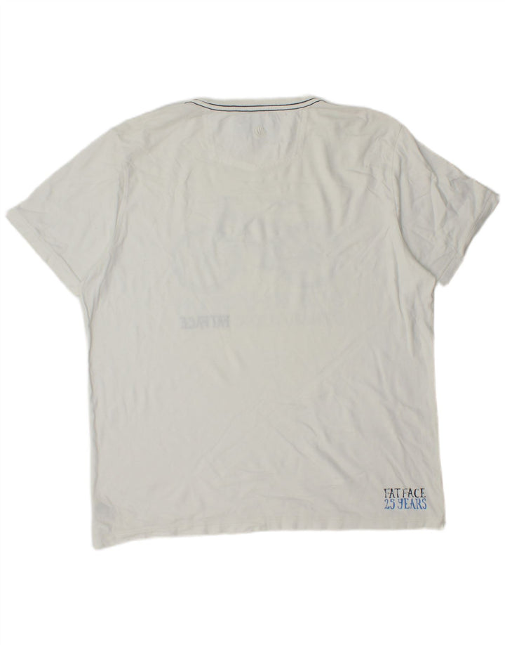 Fat Face Herren-T-Shirt mit Grafik, Größe L, aus weißer Baumwolle