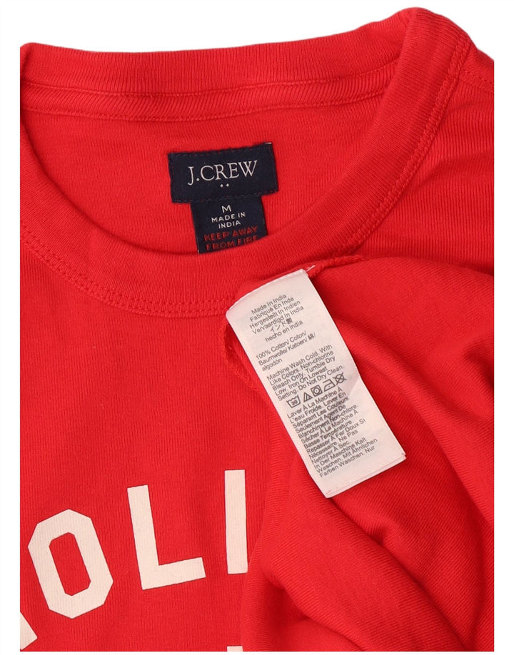 J. Crew Herren Grafik-Oberteil, langärmelig, Mittelrot, Baumwolle