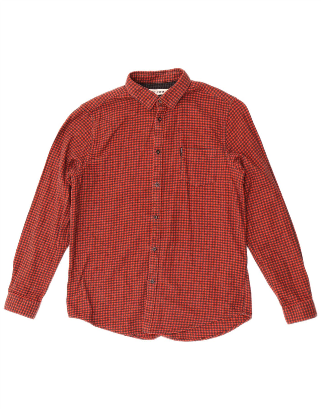 Ben Sherman Herren-Flanellhemd, großes rotes Hahnentrittmuster aus Baumwolle