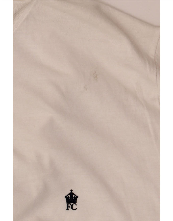 French Connection Herren-Poloshirt, groß, cremefarbene Baumwolle
