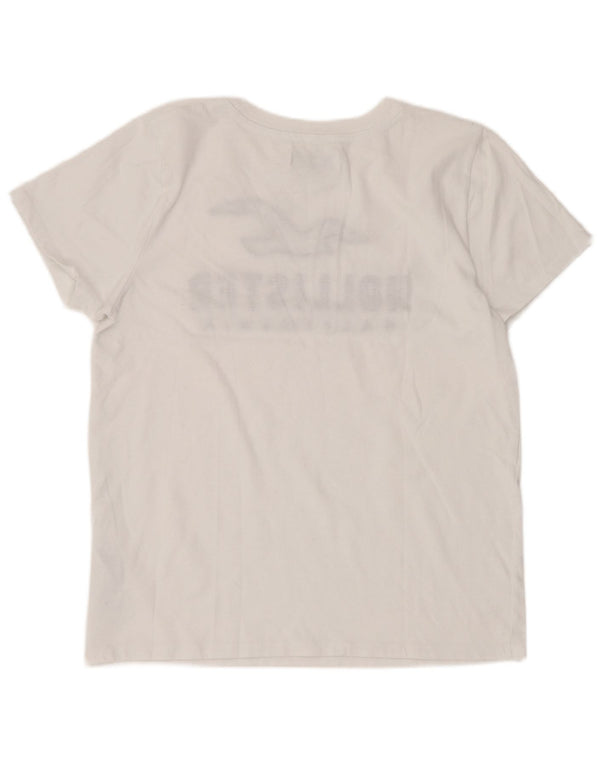 Hollister Womens Graphic T-Shirt Top UK 12 Mittelweiße Baumwolle