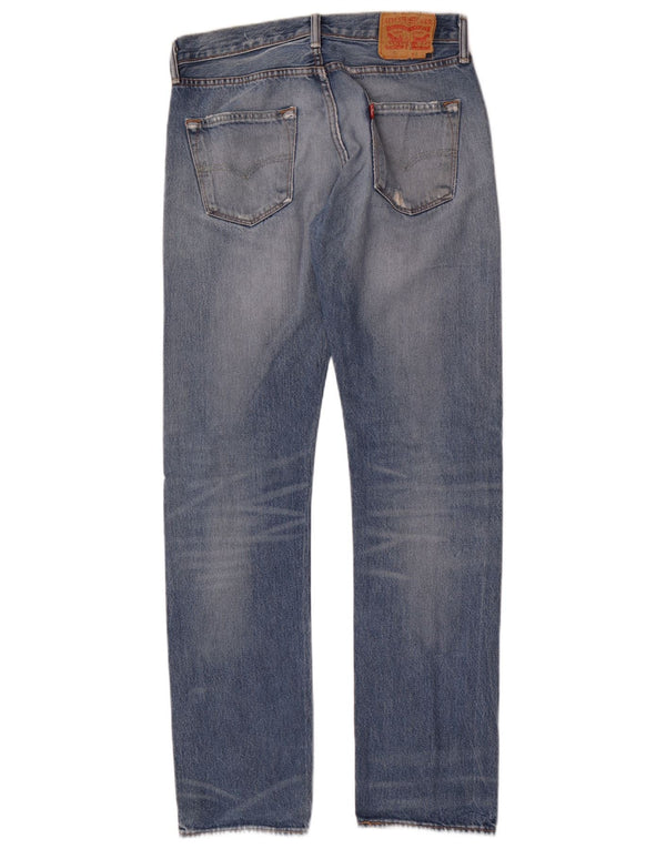 Levi's Herren Distressed Straight Jeans W30 L34 Blaue Baumwolle