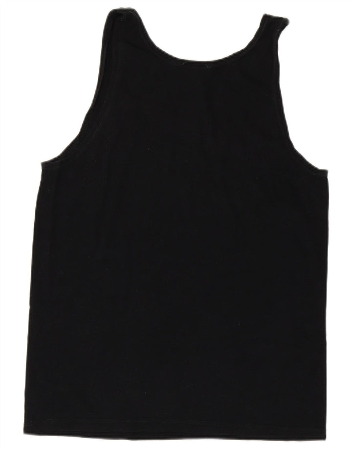 Kappa Damen Weste Top UK 14 Large Schwarz Baumwolle