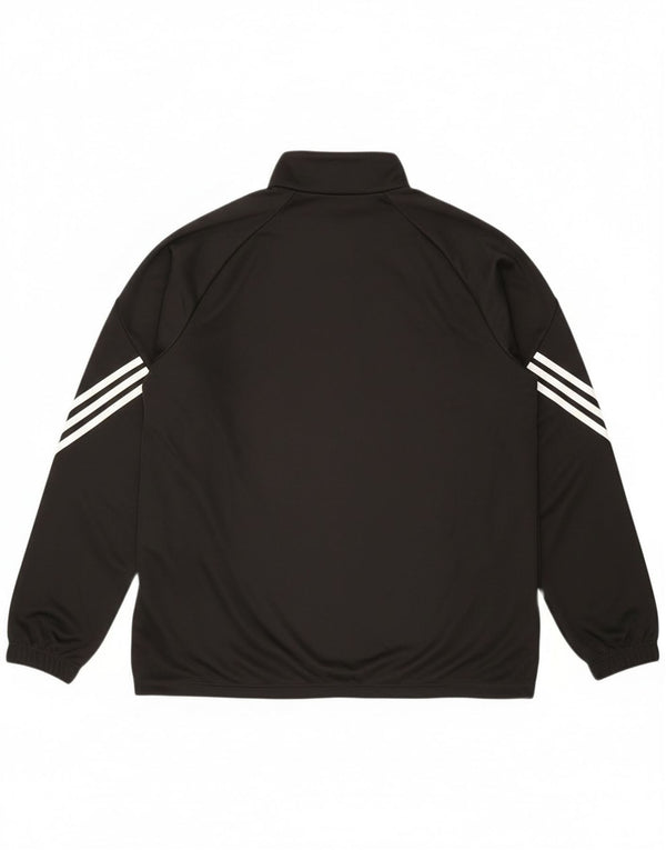 Adidas Herren Climalite Zip Neck Pullover Trainingsanzug Top XL Schwarz Polyester