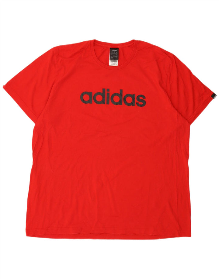 Adidas Herren Grafik T-Shirt Top 2XL Rot Baumwolle