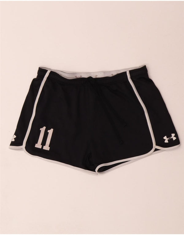 UNDER ARMOUR Damen Heat Gear Graphic Sportshorts UK 14 Medium Schwarz