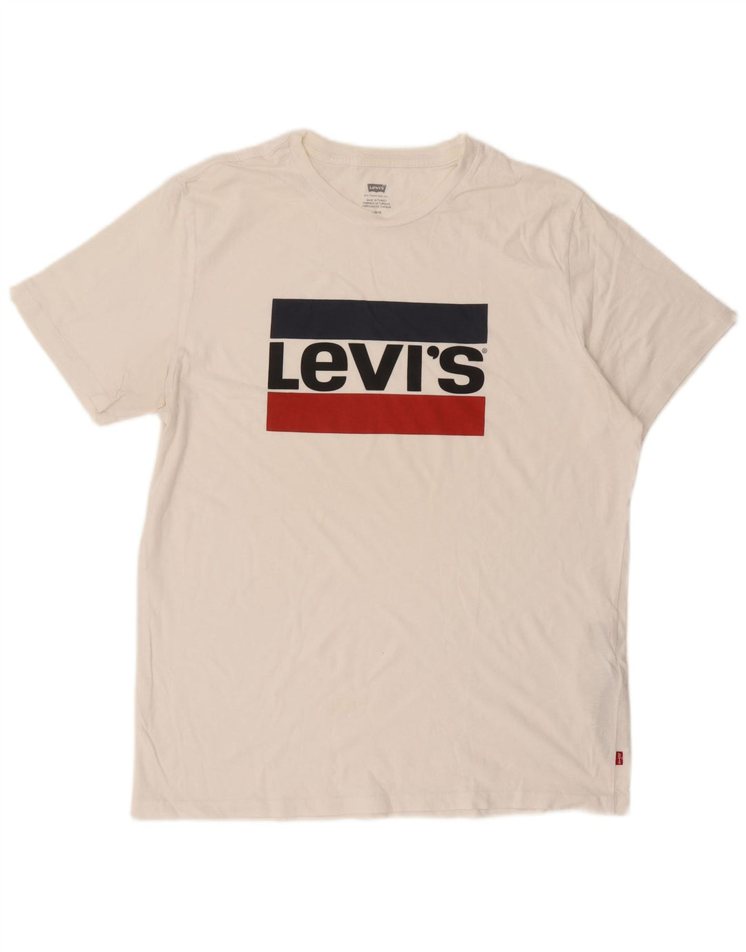 LEVI'S Herren-T-Shirt mit Grafik, Größe L, aus weißer Baumwolle