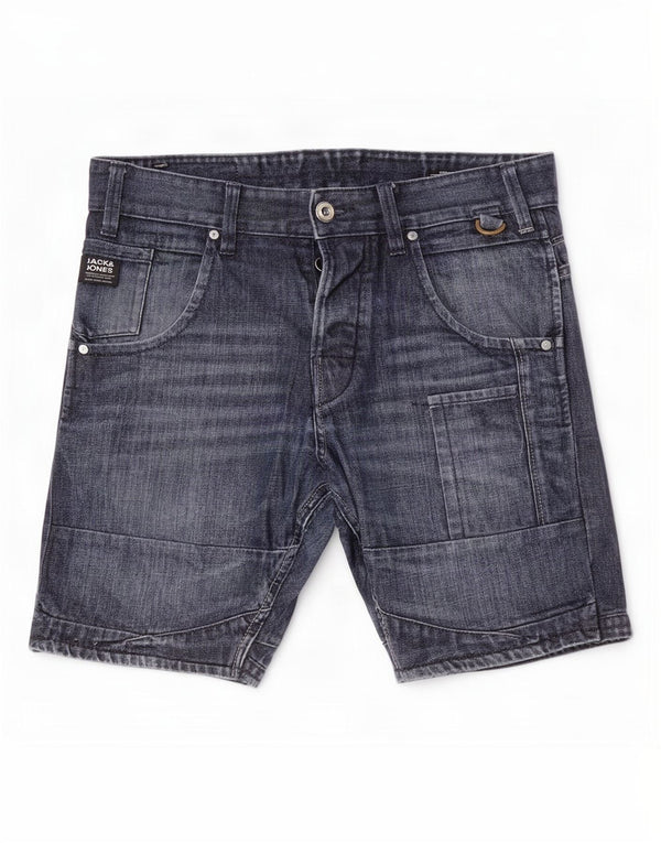 Jack & Jones Herren-Jeansshorts, Größe L, W34, Marineblau
