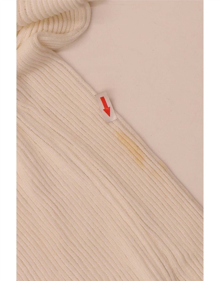 Zara Damen Top Langarm UK 8 Small Weiße Viskose