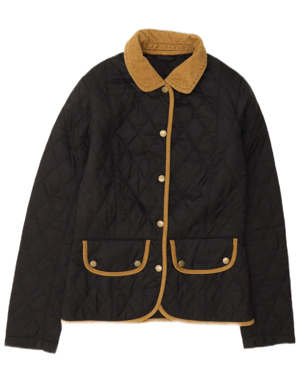 Barbour Damen Steppjacke UK 6 XS Graues Colourblock-Polyamid