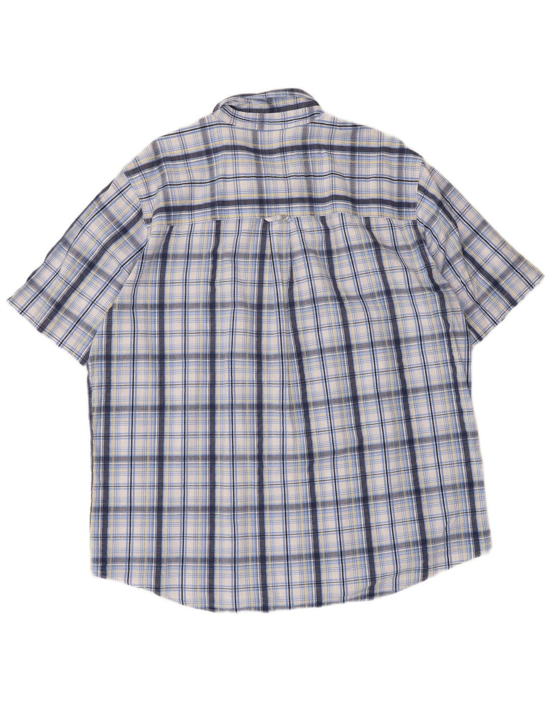 Chaps Herren-Kurzarmhemd XL, blau kariert, Baumwolle