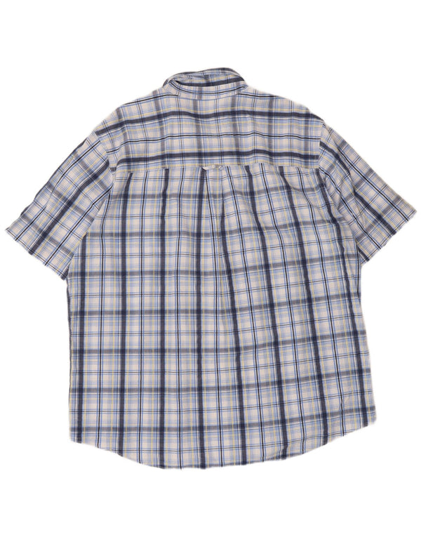 Chaps Herren-Kurzarmhemd XL, blau kariert, Baumwolle