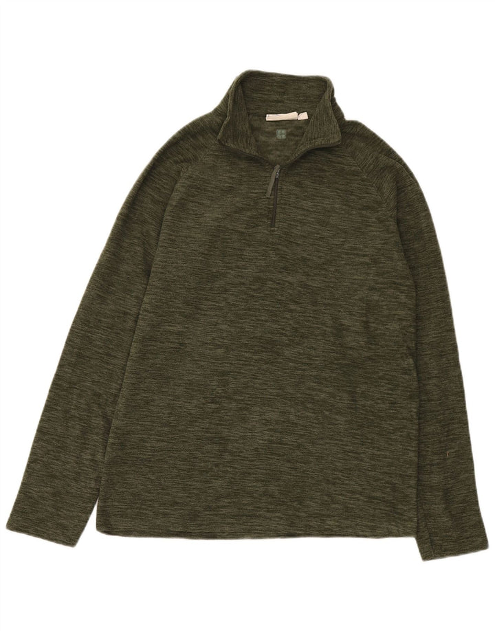 Mountain Warehouse Herren-Fleecepullover mit Reißverschluss am Kragen, Größe S, Khaki, gefleckt