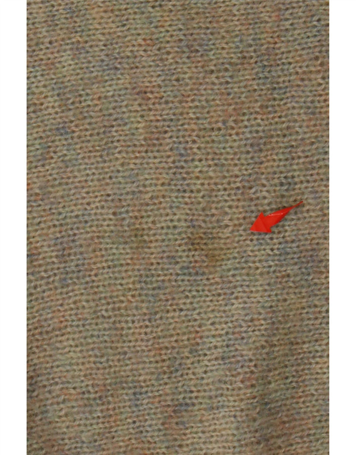 VINTAGE Damen-Pullover mit U-Boot-Ausschnitt, Gr. 14, groß, mehrfarbig gefleckt