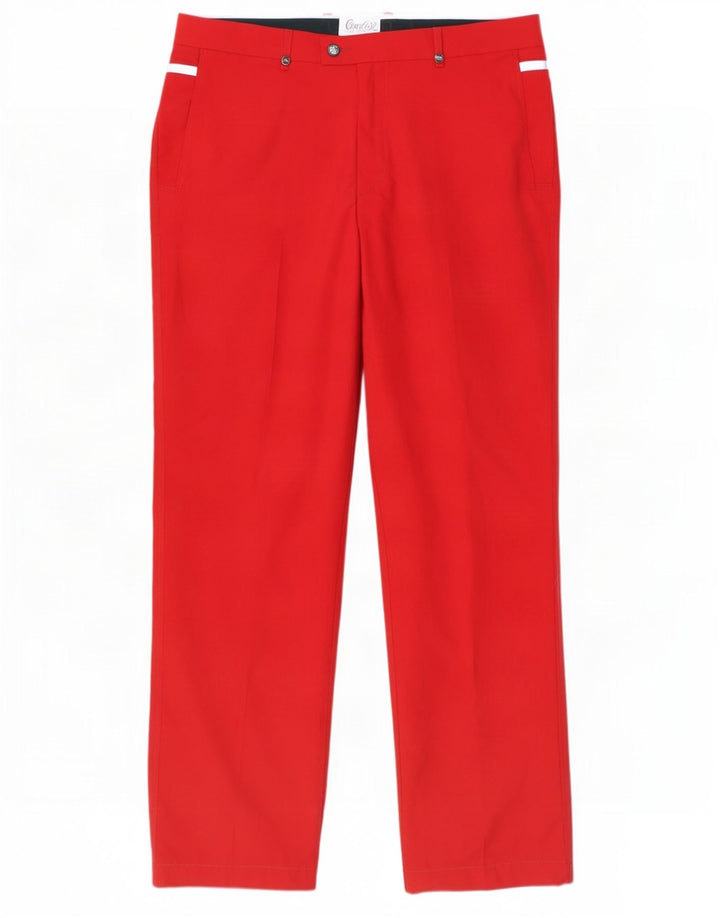 Gerade Anzughose für Herren von Kartel, W38, L33, rotes Polyester