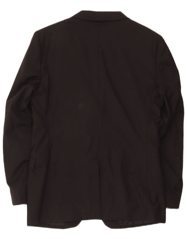 Massimo Dutti Herren-Blazer mit 2 Knöpfen, EU 54, XL, schwarze Wolle