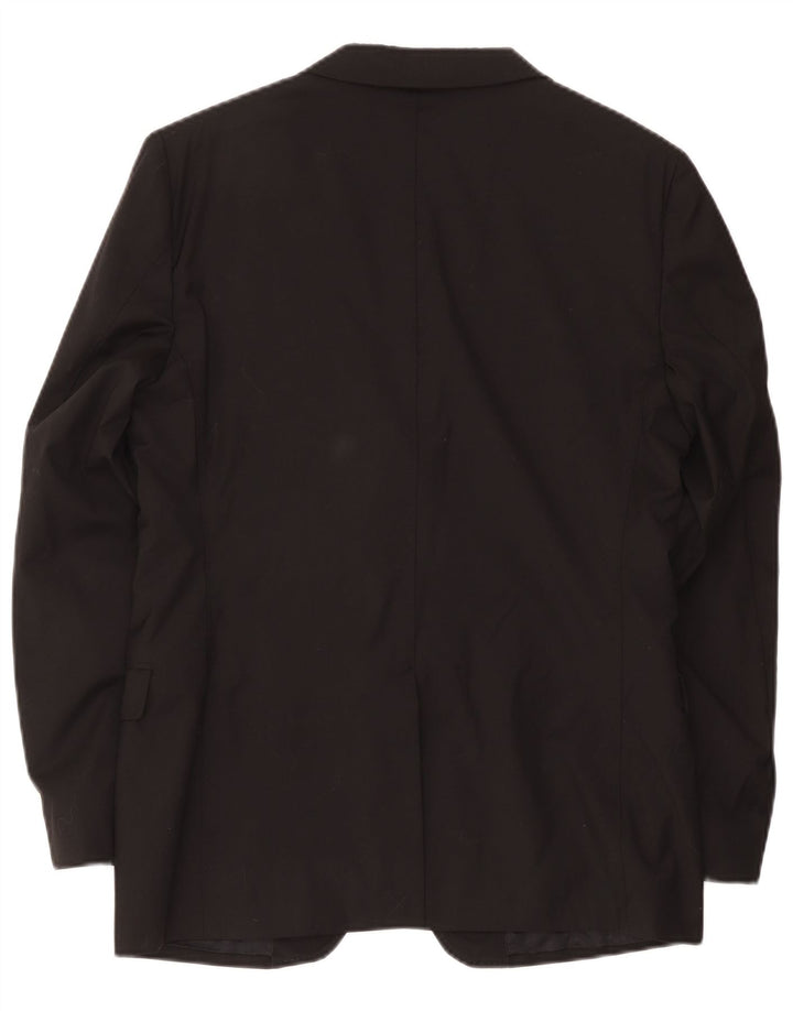 Massimo Dutti Herren-Blazer mit 2 Knöpfen, EU 54, XL, schwarze Wolle