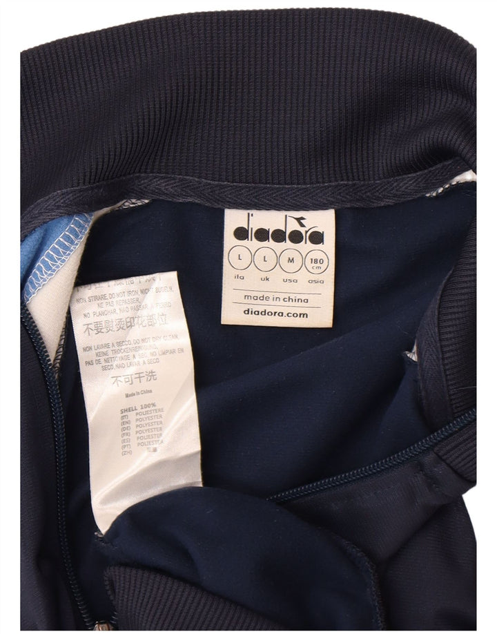 Diadora Herren-Trainingsanzug-Oberteil, Jacke, groß, marineblau, Farbblock-Polyester