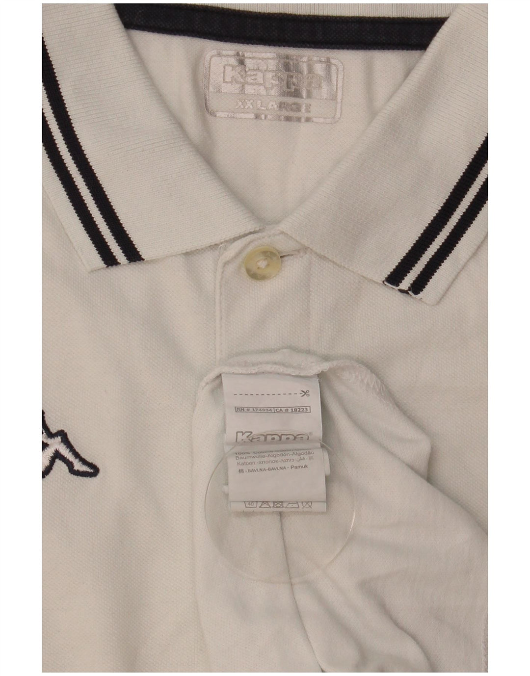 KAPPA Herren Poloshirt 2XL Weiße Baumwolle