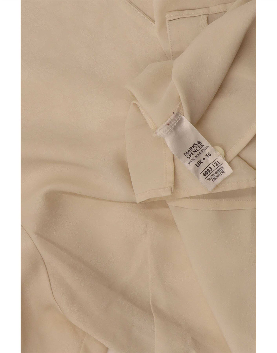 Marks & Spencer Damen Kurzarm-Hemdbluse UK 16 Large Beige