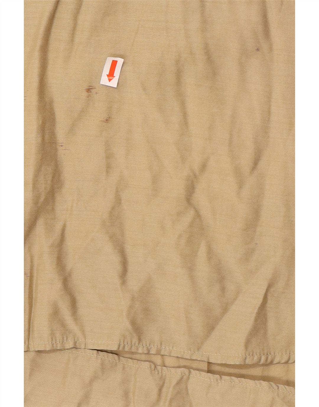 Vintage Herren Kurzarm-Pullover-Hemd, groß, beige Baumwolle