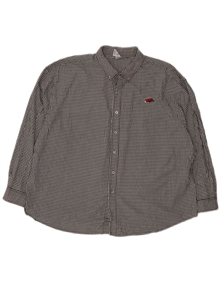 RUSSELL ATHLETIC Herren Arkansas Razorbacks Hemd 3XL Schwarz Gingham Baumwolle