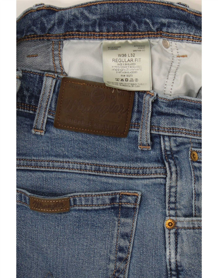 Wrangler Herren-Jeans mit normaler Passform, gerade Passform, W36, L32, blaue Baumwolle