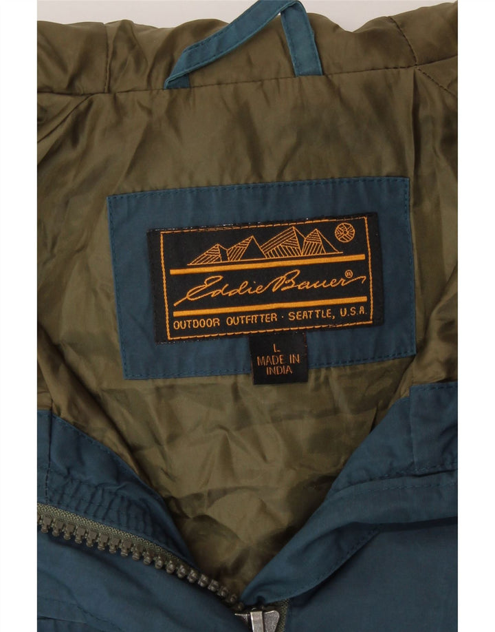 Eddie Bauer Damen-Utility-Jacke mit Kapuze, UK 16, großes blaues Nylon