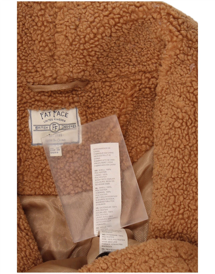 FAT FACE Damen Übergroßer Fleecemantel UK 10 Small Braun Polyester