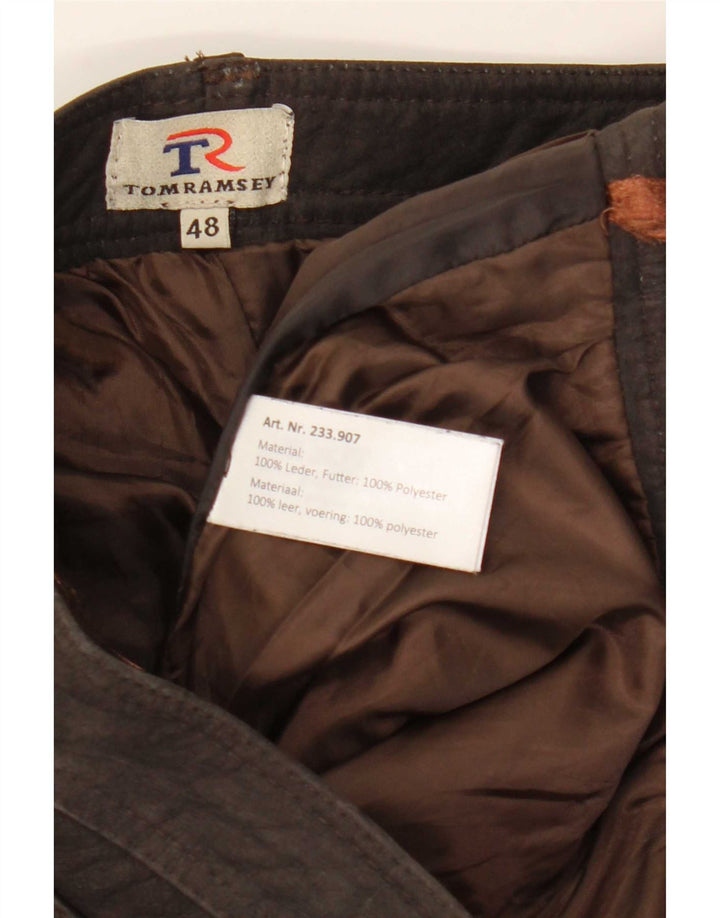 Tom Ramsey Herren Slim Lederhose EU 48 Medium W32 L29 Braunes Leder