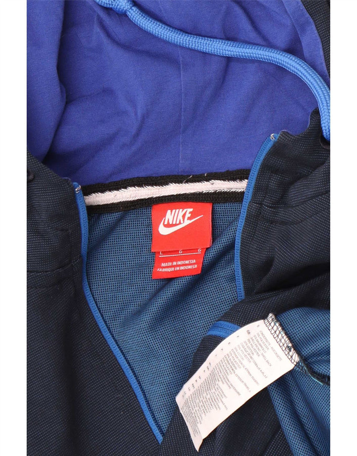 Nike Damen Kapuzenpullover UK 16 Large Marineblau Colourblock Polyester