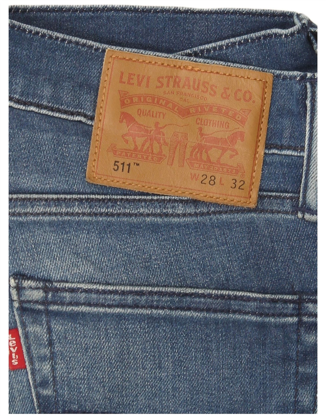 LEVI'S Damen 511 Slim Jeans W28 L32 Blaue Baumwolle