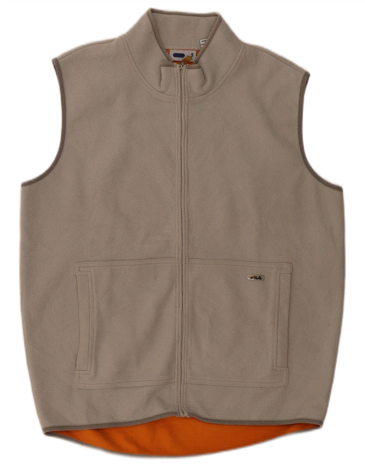 FILA Mens Fleece Gilet UK 40 Large Grey Polyester