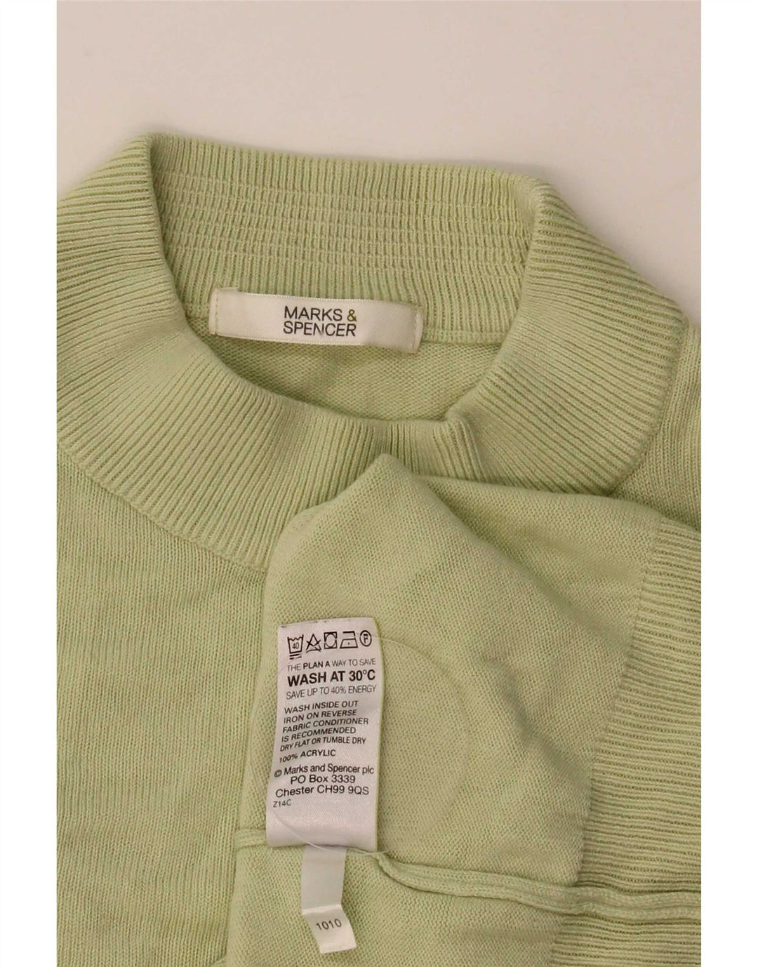 Marks & Spencer Damen Crop Rollkragenpullover Pullover UK 12 Mittelgrün