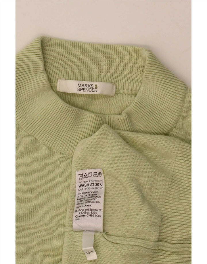 Marks & Spencer Damen Crop Rollkragenpullover Pullover UK 12 Mittelgrün