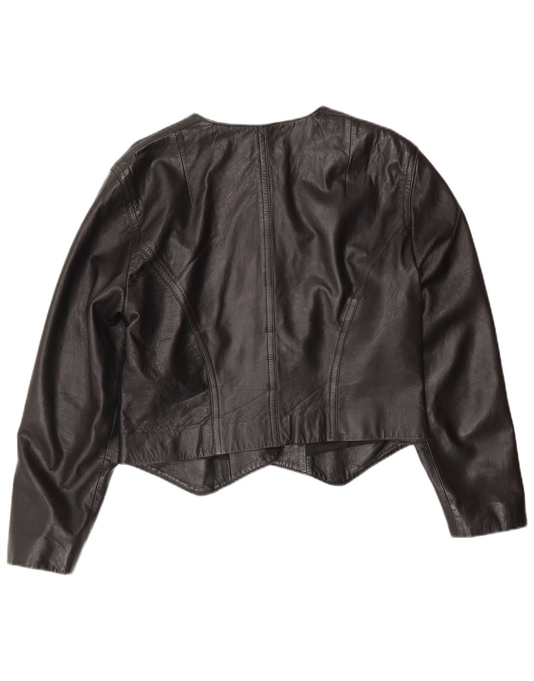 BOGNER Damen Crop Lederjacke UK 14 Medium Schwarz