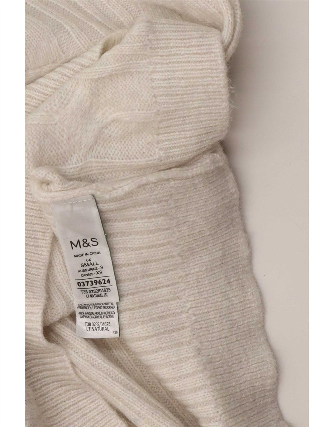 Marks & Spencer Damen-Pullover, übergroß, U-Boot-Ausschnitt, Gr. 10, Größe S, Weiß