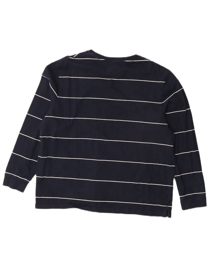 MARKS & SPENCER Herren-Top, langärmelig, 2XL, marineblau, gestreift, Baumwolle