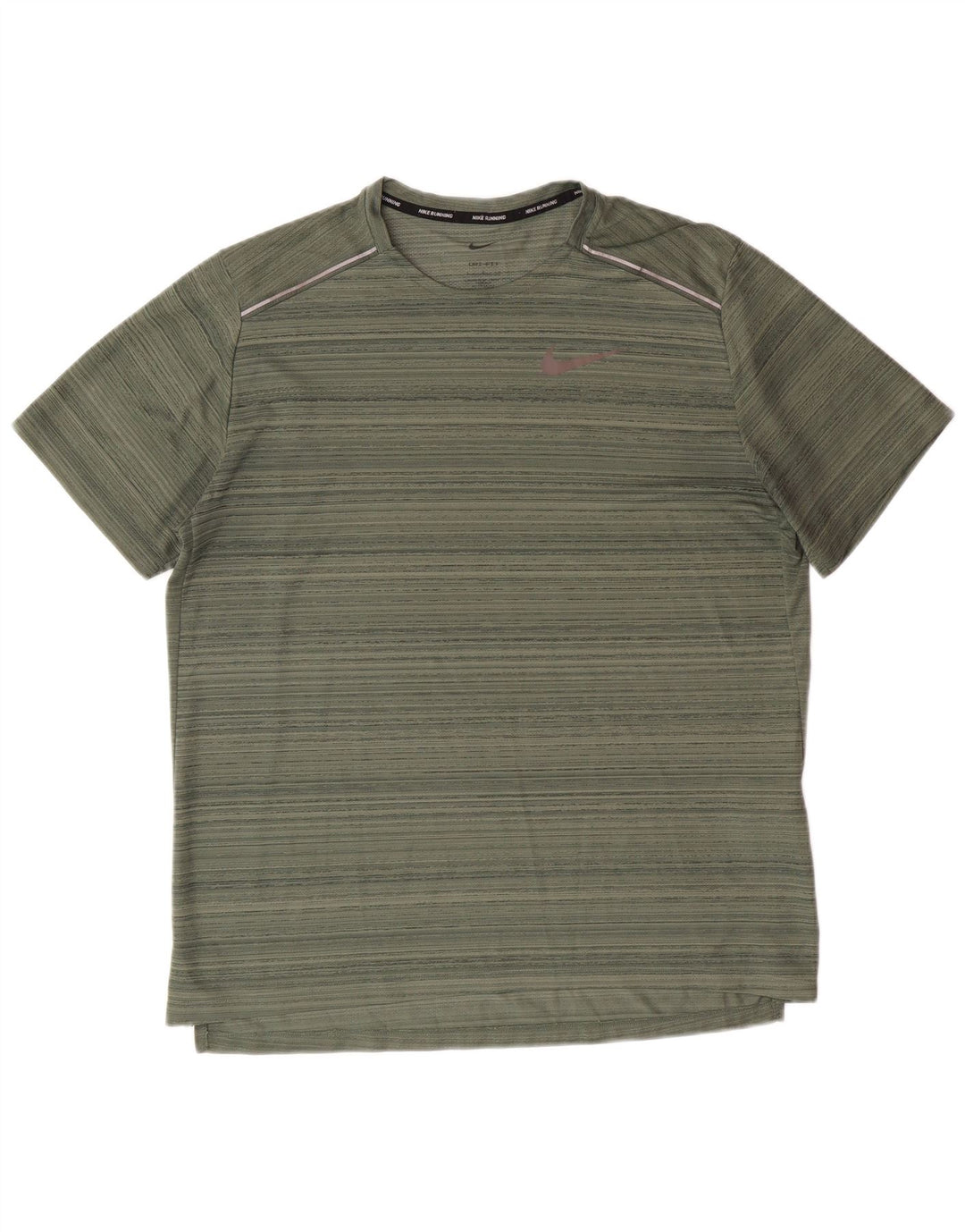 Nike Herren Dri Fit T-Shirt, groß, grün gestreift, Polyester