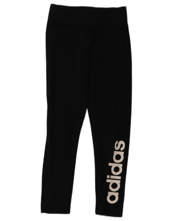 Adidas Damen Graphic Leggings UK 8/10 Small Schwarz Baumwolle